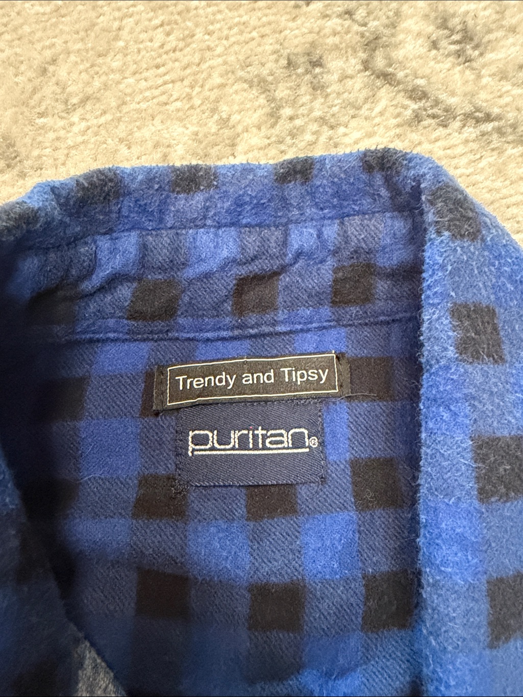 Trendy And Tipsy Ramones Plaid Button Up Repurposed Vintage O/S — image 4 of 4